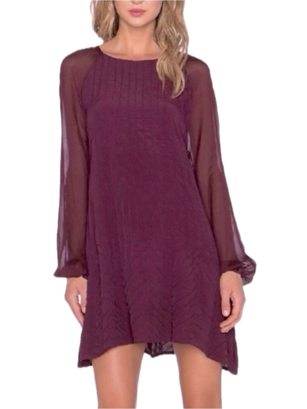 Cleobella Long Sleeve Midi Dress in Maroon